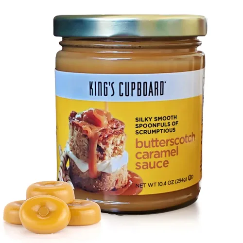 Vista 7 de King's Cupboard Salsa de caramelo bourbon – La salsa perfecta para helado, salsa de frutas, cobertura de postres, llovizna de caramelo para café