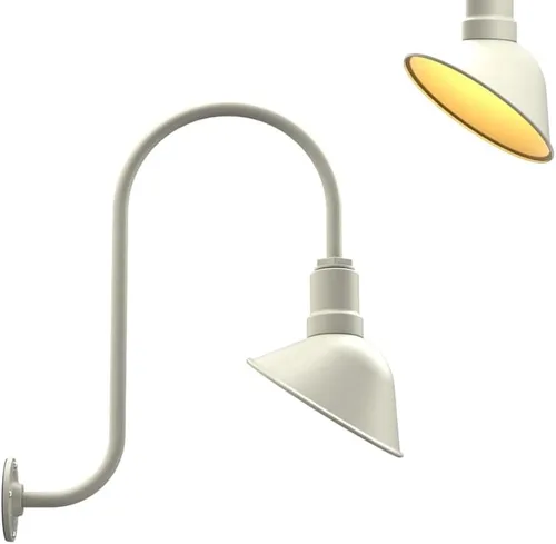 Vista 34 de Steel Lighting Co. Luz de Letrero de Tienda Venice para Pared de Acento de Restaurante al Aire Libre Cúpula de 9 pulgadas Brazo Recto de 6
