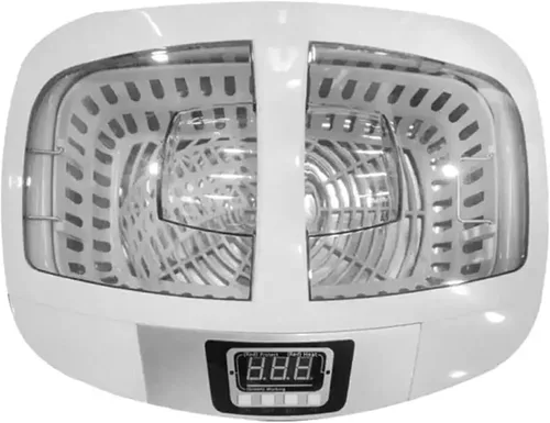 Vista 5 de Limpiador ultrasónico de 2.5L, máquina de limpieza ultrasónica digital de 40 kHz con cestas, temporizador de 5 niveles, función de calefacción