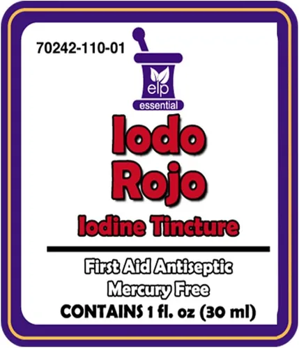 Vista 3 de Tintura de Yodo Rojo Primeros Auxilios Antiséptico Iodo Rojo 1 Oz