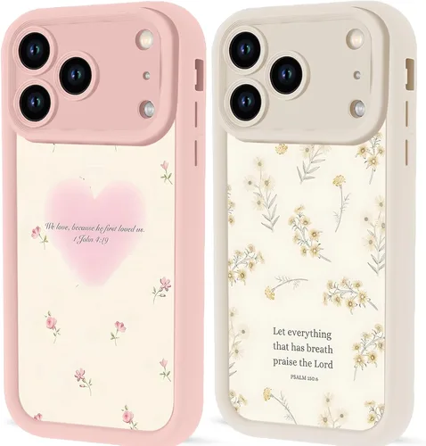 Vista 79 de Paquete de 2 fundas protectoras para iPhone 8 Plus/7 Plus de 5.5 pulgadas con collage de versículos bíblicos de Jesús para mujeres y niñas, diseño