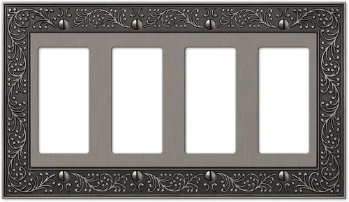 Vista 6 de Amerelle 43RVB - Placa de pared English Garden con 1 interruptor de palanca, metal fundido, color bronce envejecido, 1 paquete
