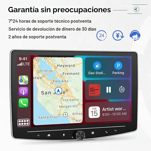 Vista 7 de [4G+64G] 10 pulgadas Android Solo DIN Pantalla Táctil Estéreo Carplay Radio