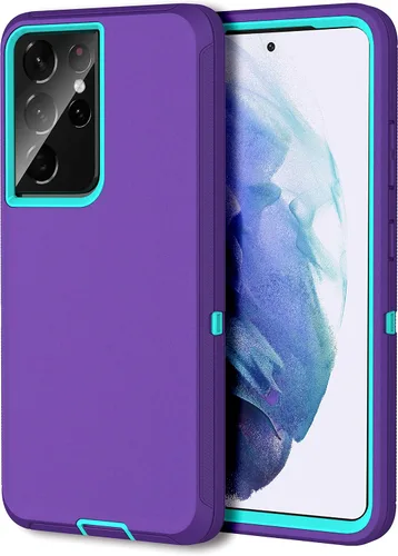 Vista 16 de MXX Funda compatible con Galaxy S21 Ultra, funda protectora de cuerpo con parachoques de 3 capas súper resistente y servicio pesado