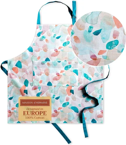 Vista 1055 de Maison d' Hermine Delantales para mujer con bolsillo, 100% algodón (27.50 x 31.50 pulgadas)