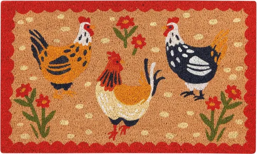 Vista 6 de Now Designs Bee Garden Felpudo de 18 x 30 pulgadas, fibra de coco con respaldo de vinilo, resistente a la decoloración, diseño inspirado en el arte