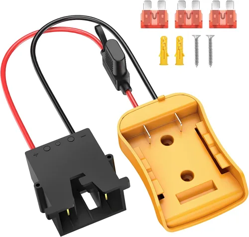 Vista 8 de Azocek para Adaptador de Rueda Eléctrica Compatible con Batería Dewalt de 20V con Arnés de Cable Conector Compatible con Coche Infantil Peg-Perego