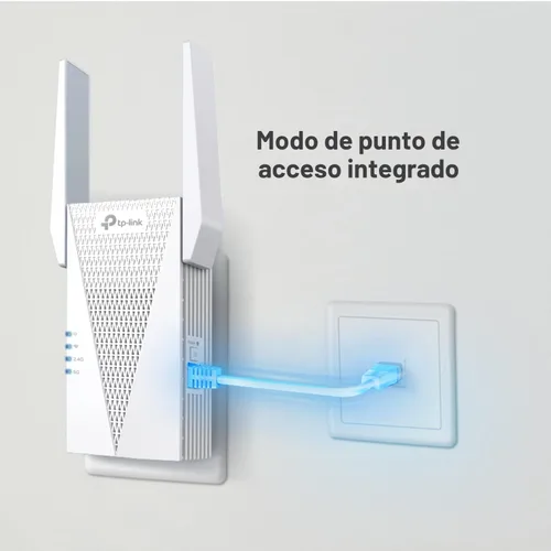 Vista 6 de TP-Link Extensor de alcance WiFi 6 AX3000 Elección del editor de PCMag Repetidor inalámbrico de doble banda con puerto Ethernet Hasta 2400