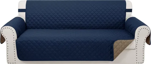 Vista 23 de Fundas para Silla Reclinable Reversibles Funda de Sofá para Mascotas Protector de Muebles Lazy Boy (Silla 23'', Beige/Beige)