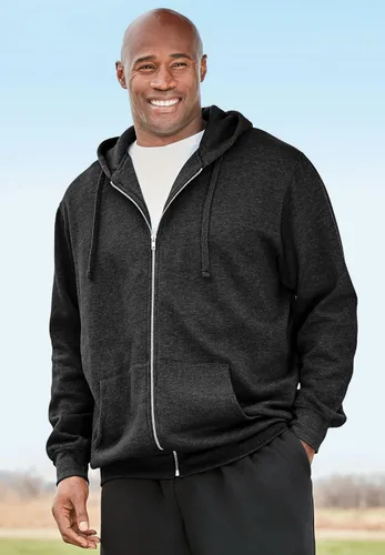 Vista 4 de KingSize - Chaqueta de forro polar con capucha y cremallera frontal para hombre