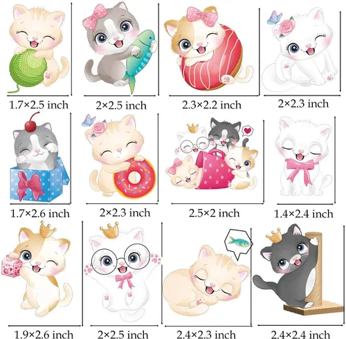 Vista 4 de 24 adornos para cupcakes de gato, miau, gatito, decoración de fiesta, lindos adornos para cupcakes de gatos de dibujos animados para gatitos, baby