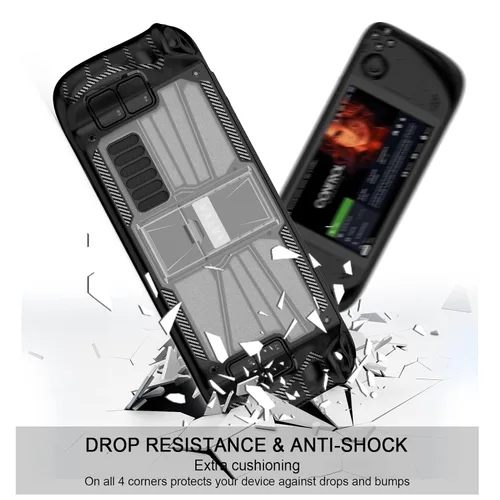 Vista 5 de Adjustable Kickstand Protective Case for Steam Deck, Mensican TPU PC Cover Protector with Stand Base, Shock-Absorption, Non-Slip and Anti-Scratch