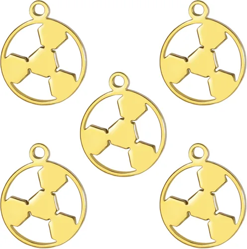 Vista 10 de kkjoy 5 dijes de bola deportiva de acero inoxidable para hacer joyas y manualidades, varios dijes, suministros de manualidades, accesorios