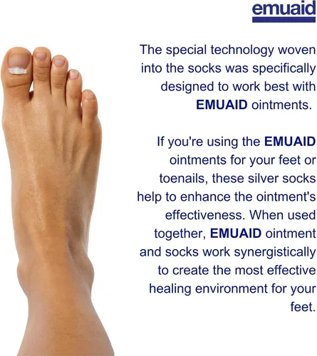 Vista 6 de EMUAID Max Nail Fungus Travel Companion - EMUAIDMAX Máxima Fuerza 0.5 oz con calcetines iónicos plateados es adecuado para hongos en las uñas y pie