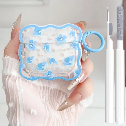 Vista 12 de Linda funda transparente para AirPods de 3ª generación, color verde, diseño de lazo femenino, TPU suave, a prueba de golpes, Kawaii Airpods