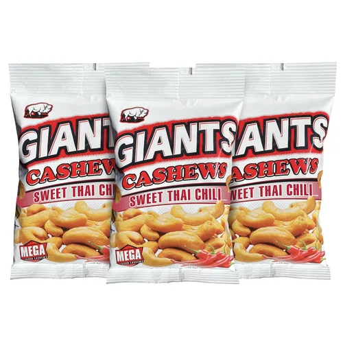 Vista 9 de GIANTS Big Easy Anacardos tostados, ligeramente salados, paquetes individuales, bolsas de aperitivos, barbacoa ahumada y vinagre, tostado en seco
