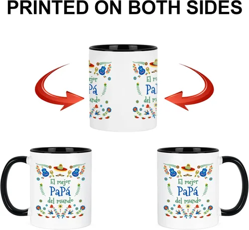 Vista 6 de YHRJWN Papa Gifts - Taza de café El Mejor Papa Del Mundo, regalos para el día del padre, regalo de cumpleaños para papá de parte de hija o hijo, 11