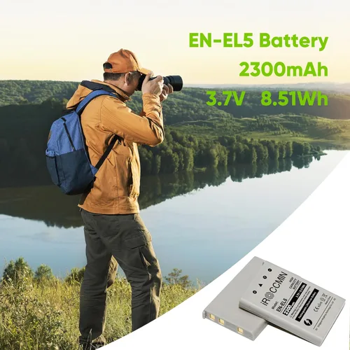 Vista 7 de 2 baterías de repuesto EN-EL5 de 2300 mAh para Nikon Coolpix 3700, 4200, 5200, 5900, 7900, P3, P4, P80, P90, P100, P500, P510, P520, P530, P5000