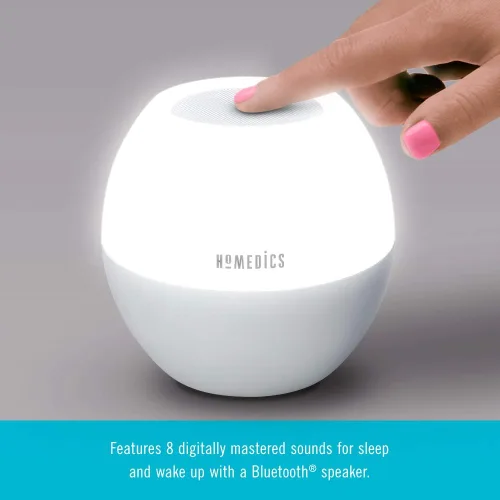 Vista 3 de HoMedics SoundSpa Sunrise, máquina de sonido para dormir para adultos y bebés, 4 sonidos calmantes, 4 sonidos de despertador, altavoz Bluetooth