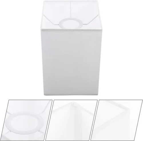 Vista 9 de SEWACC Pantalla cuadrada de repuesto para lámpara de mesa, 7.87 x 5.51 x 5.51 pulgadas, cubierta de lámpara decorativa para escritorio de piso