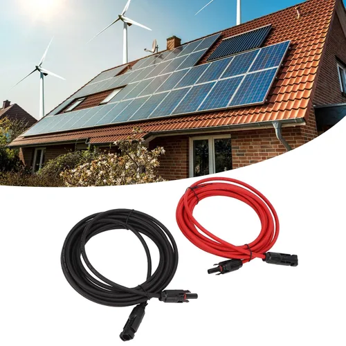Vista 3 de Cable adaptador solar, 1 par de cable de panel solar de 12 AWG con conector adaptador solar, cable de extensión solar, cable fotovoltaico resistente