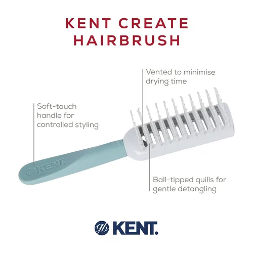 Vista 4 de Kent KCR3 "Create" - Cepillo de pelo ventilado para secar, crear elevación de raíces y volumen en todo tipo de cabello, cepillo de ventilación