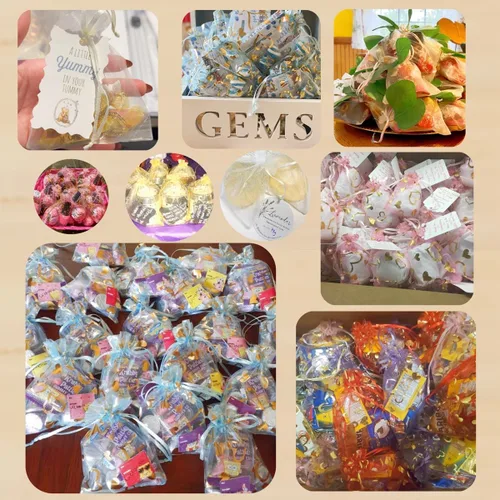 Vista 6 de QIANHAILIZZ Paquete de 100 bolsas de regalo de organza con forma de corazón de flores de 2.8 x 3.5 pulgadas, bolsa de regalo para dulces, bolsa