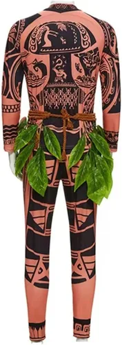 Vista 6 de Maui Tattoo Costume Adult Halloween Cosplay Jumpsuit Mens outfit Women dress up
