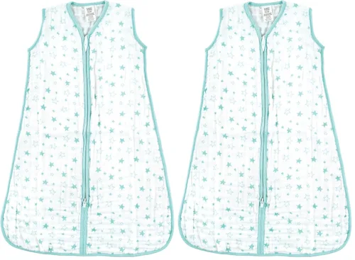 Vista 8 de Luvable Friends - Saco de dormir para bebé sin mangas, diseño unisex, Saco de dormir sin mangas de muselina de algodón, 0-6 meses