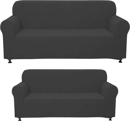 Vista 10 de Sapphire Home - Juego de 2 fundas para sofá, sofá de 2 plazas, ajuste elástico, sin arrugas, funda protectora para muebles para 3/2 cojines