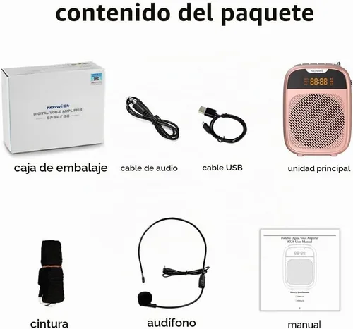 Vista 8 de Norwii Mini amplificador de voz recargable portátil para profesores