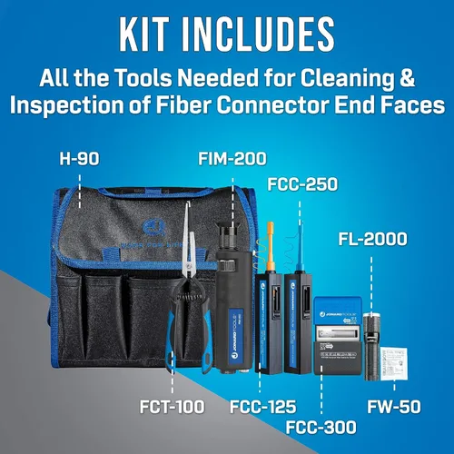 Vista 2 de Jonard Tools Kit de limpieza e inspección del conector de fibra óptica TK-188 con microscopio 200x