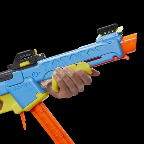 Vista 6 de Nerf Rival Pathfinder XXII-1200 Blaster, Sistema Rival Más Preciso, Mira Ajustable, Cargador de 12 Balas, 12 Nerf Rival Accu-Rounds