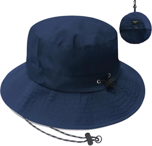 Vista 10 de PFFY Waterproof Bucket Hats for Men Women Packable Sun Hat for Outdoors Caqui Sólido
