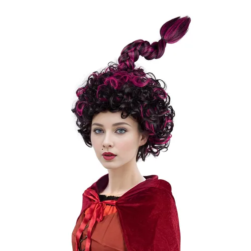 Vista 18 de Peluca Corta Púrpura Cosplay Peluca Corta Bob Púrpura Peluca de Halloween para Disfraces de Mujeres Púrpura/Bob