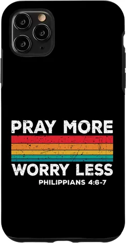 Vista 13 de iPhone 16 Faith Christians God Jesus Pray more worry less Case