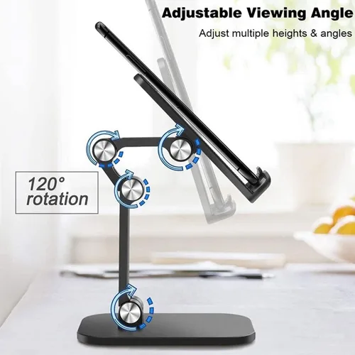 Vista 4 de GARASANI Soporte de teléfono celular ajustable en altura en ángulo, soporte universal para teléfono de escritorio, soporte para tableta, soporte