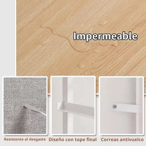 Vista 6 de Somdot - Cómoda para dormitorio con 3 cajones, organizador de almacenamiento con cajones de tela con contenedores de tela removibles para armario