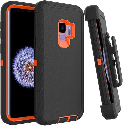 Vista 12 de Funda WOGROO para Galaxy Note 8, funda protectora resistente a caídas y golpes de grado pesado y resistente para Samsung Galaxy Note 8, Negro+Naranja