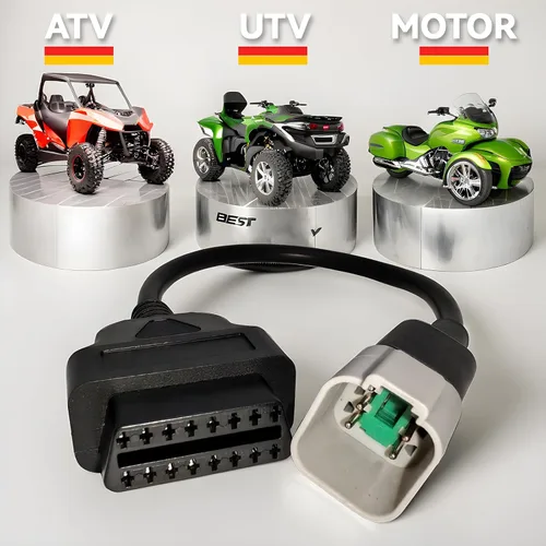 Vista 4 de Cable adaptador OBD2 de 6 pines a 16 pines para BRP y CAN-AM, conector de herramienta de diagnóstico para motocicletas, compatible con CAN-AM