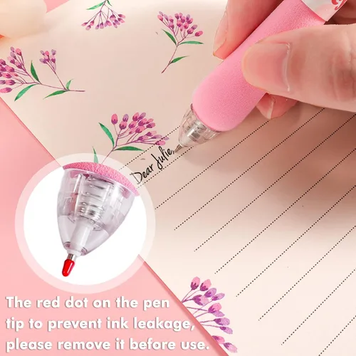 Vista 4 de 6 bolígrafos de gel kawaii, bolígrafos de gel retráctiles, bolígrafo coreano de punta fina, bolígrafo de escritura suave 0.5, tinta de secado