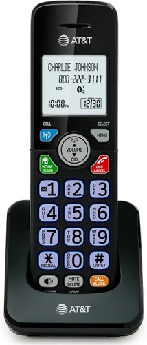 Vista 24 de AT&T Teléfono inalámbrico DECT 6.0 - Bloqueador de llamadas inteligente, Bluetooth conecta a la celda, anuncio de identificación de llamadas