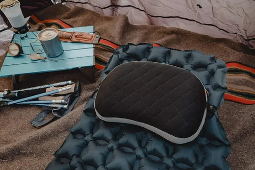 Vista 7 de TREKOLOGY Almohada de camping con funda extraíble, almohada inflable para mochileros, almohadas inflables ultraligeras para dormir almohada compacta
