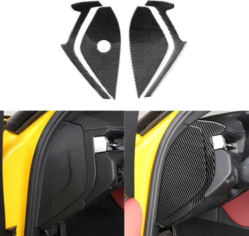 Vista 38 de Adhesivo de Fibra de Carbono Premium Real para Ventana de Coche, Pilar A, Panel Triangular, Anticolisión, Compatible con Toyota Supra GR A90 A91 MK5