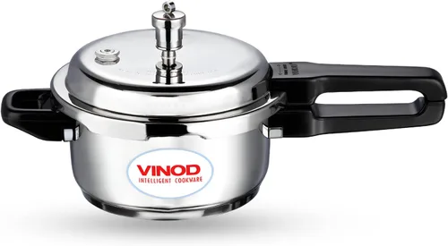 Vista 12 de Vinod V-2L Olla a presión de acero inoxidable con fondo sándwich, 2 litros, plateado, mediano