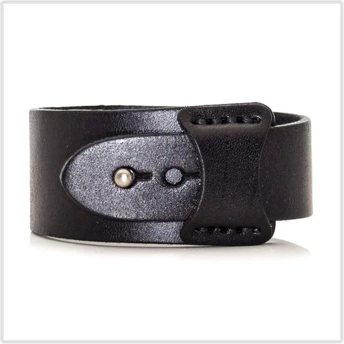 Vista 3 de Pulsera de cuero ancha con hebilla de aleación punk