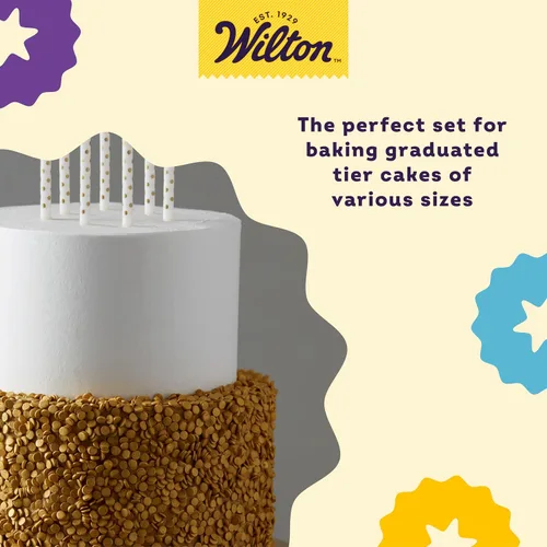 Vista 31 de Wilton juego de ollas de aluminio de 2 9 pulgadas para hornear tartas circulares, 9 x 2, Multicolor