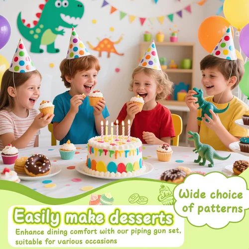 Vista 5 de FANTEXY Juego de Jeringas para Decorar Postres, Kit de Manga Pastelera de Acero Inoxidable, Herramientas para Decorar Pasteles, 6 Boquillas de Manga