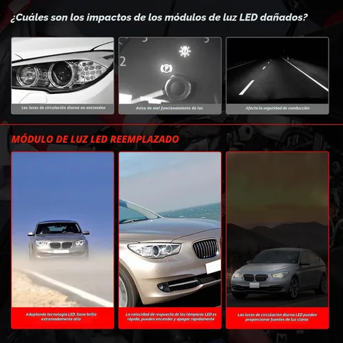 Vista 6 de Pack de 2 Módulo de Luz Diurna LED 63127262731 2010-2017 Para BMW Serie 5 F07 F10 F11 535i 550i 528i M5 xDrive Peat# 9DW177229001 V20730202 0896520