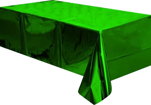 Vista 12 de Mantel de plástico dorado para mesa rectangulares, mantel de oropel para bodas, aniversarios, cumpleaños, graduación, despedida de soltera, Acción